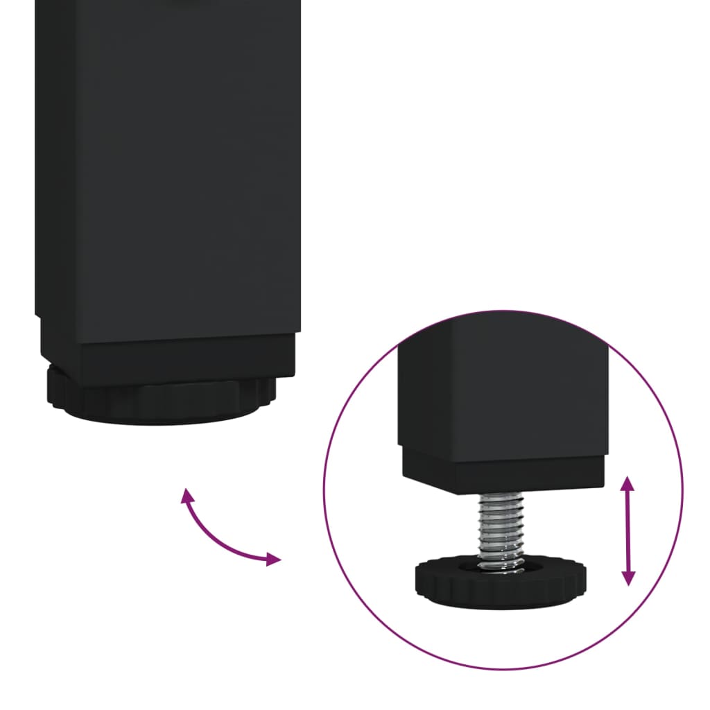 Tables basses avec dessus en verre noir 2 pcs 30x30x45 cm acier - Tables basses