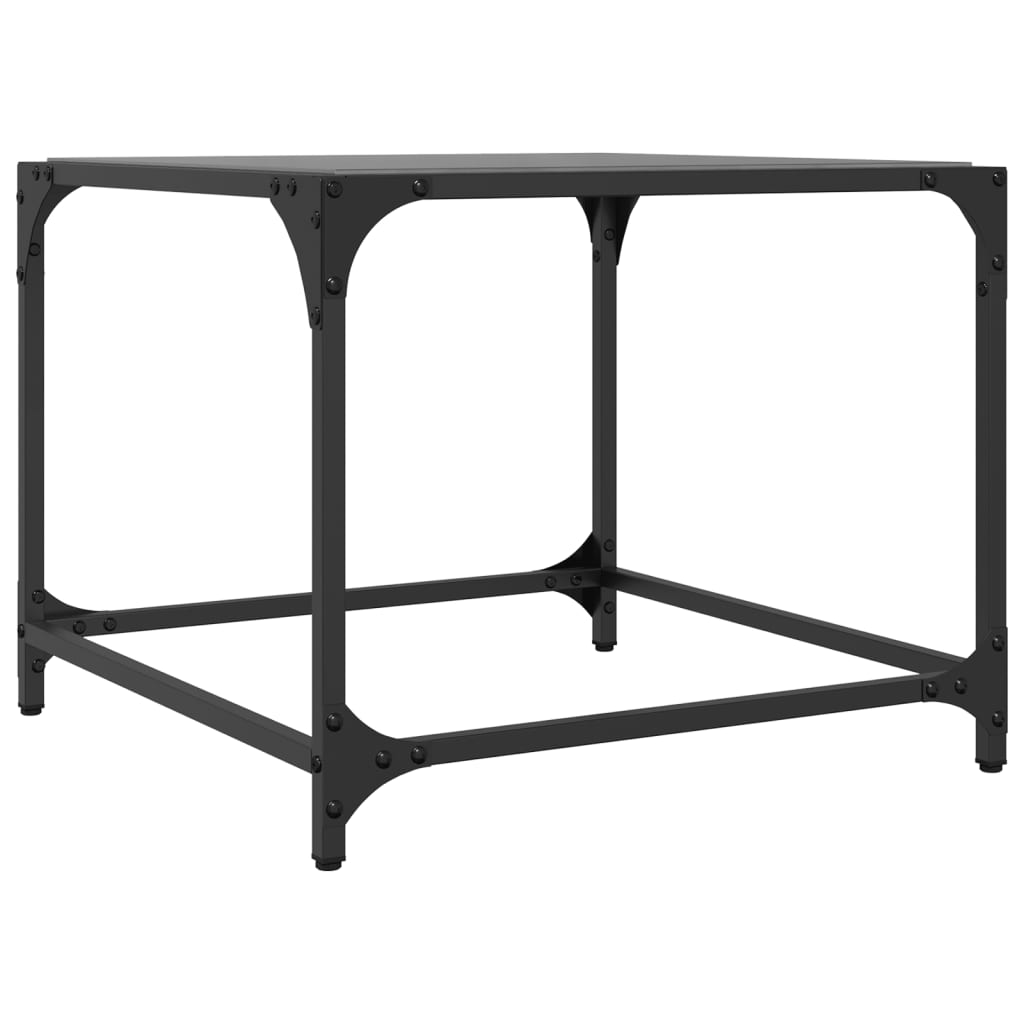 Tables basses avec dessus en verre noir 2 pcs 50x50x40 cm acier - Tables basses