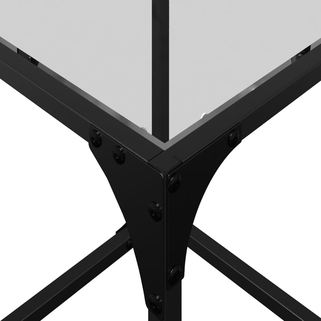 Tables basses avec dessus en verre transparent 2 pcs acier - Tables basses
