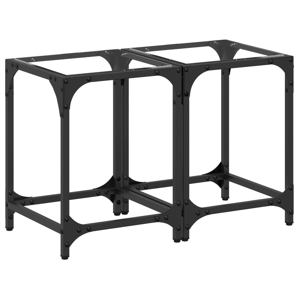 Tables basses avec dessus en verre transparent 2 pcs acier - Tables basses