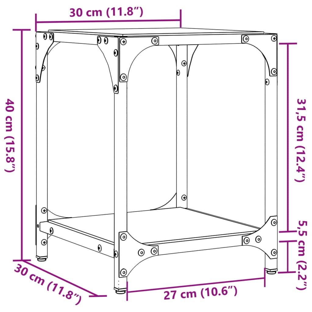 Tables basses avec dessus en verre transparent 2 pcs acier - Tables basses