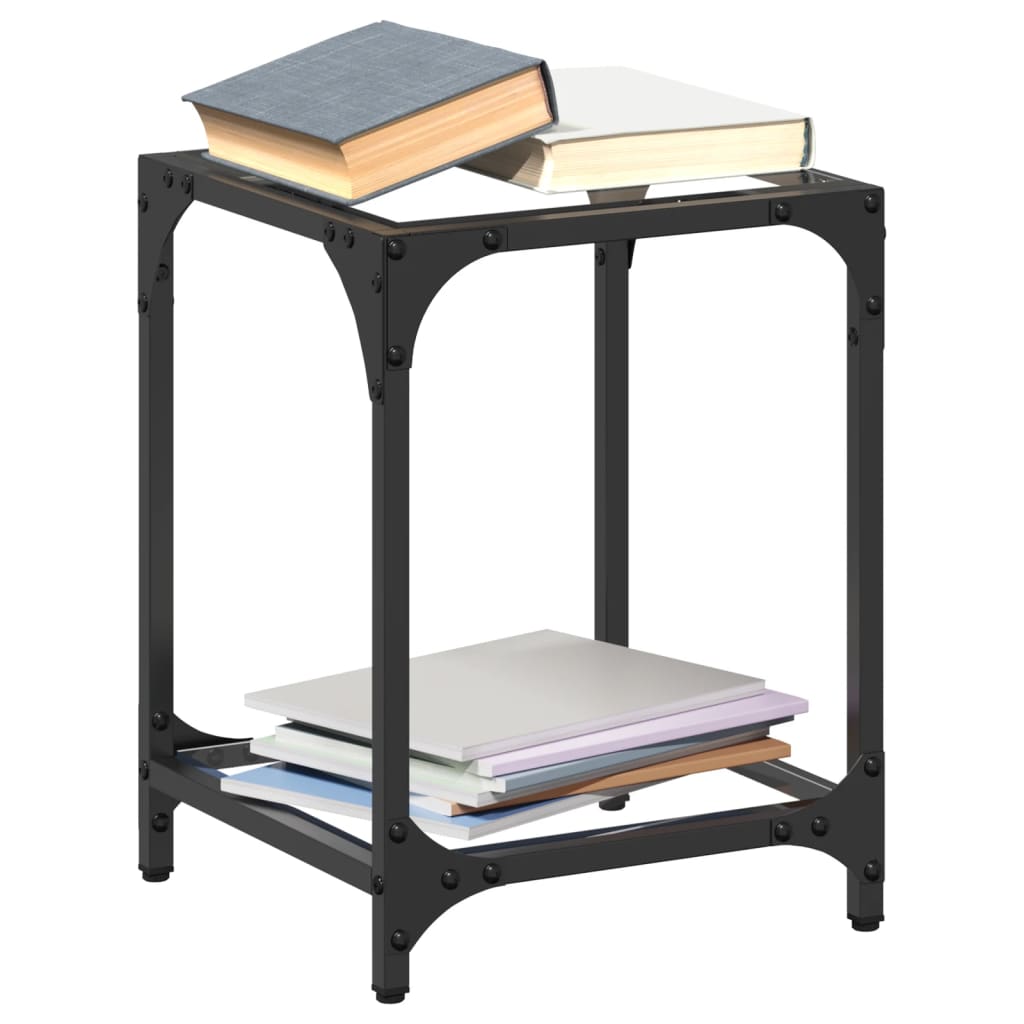 Tables basses avec dessus en verre transparent 2 pcs acier - Tables basses
