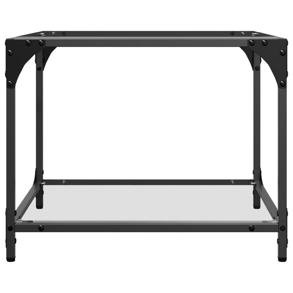 Tables basses avec dessus en verre transparent 2 pcs acier - Tables basses