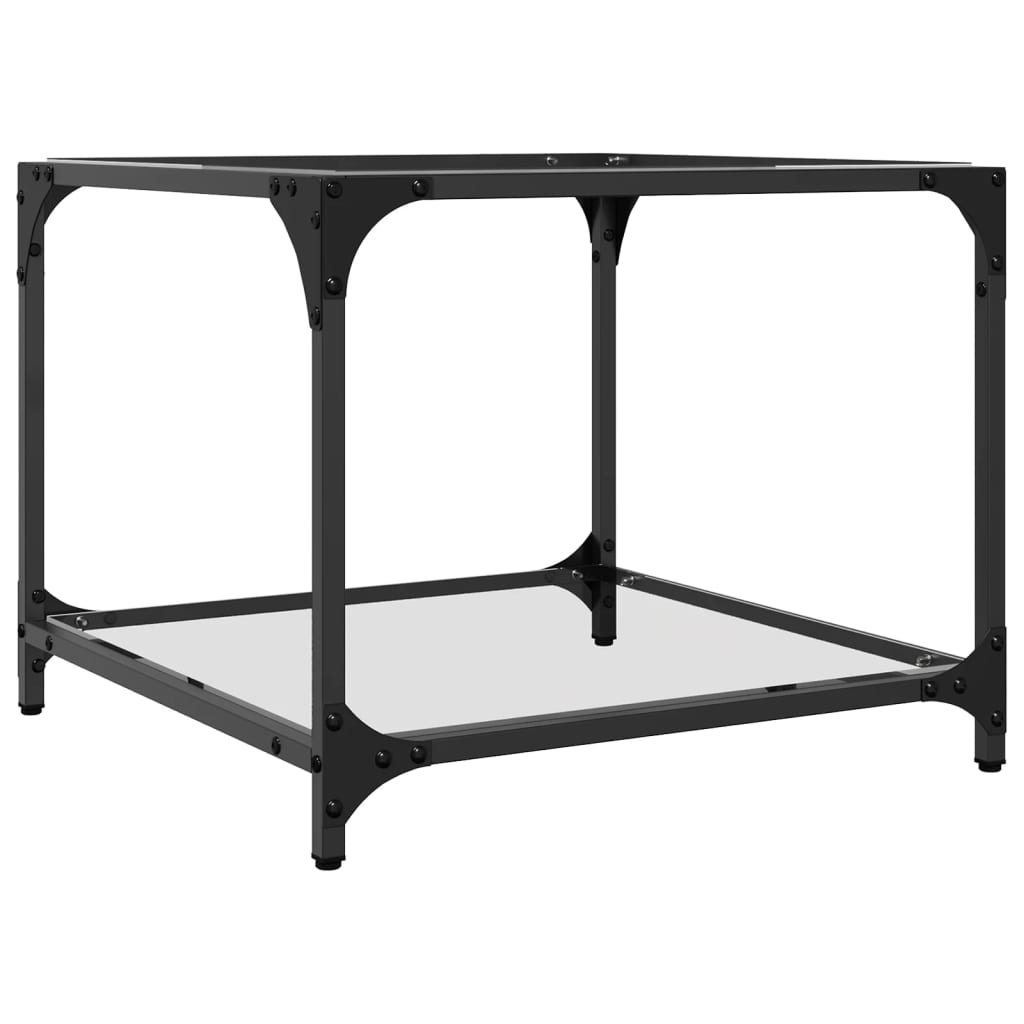 Tables basses avec dessus en verre transparent 2 pcs acier - Tables basses