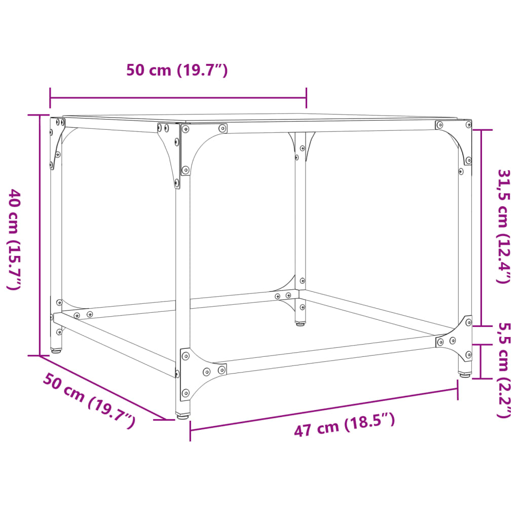 Tables basses avec dessus en verre transparent 2 pcs acier - Tables basses