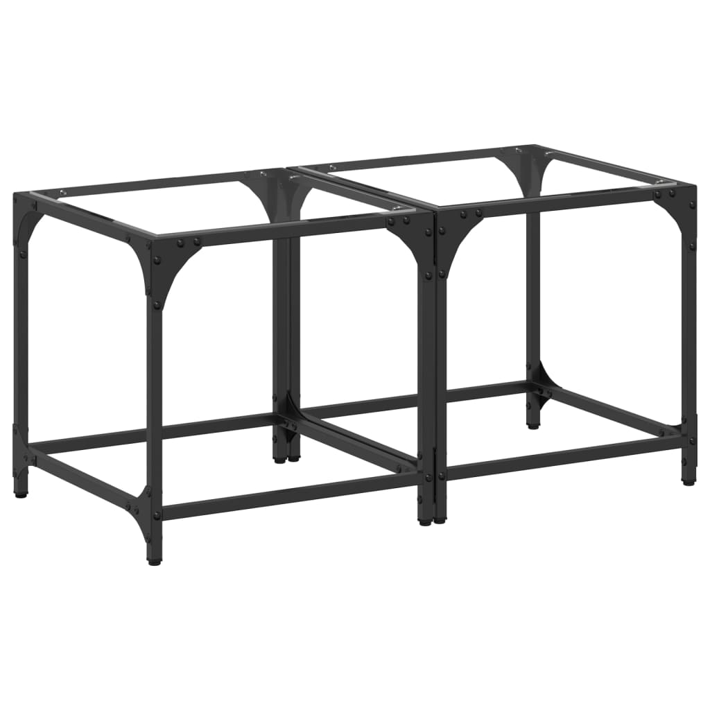 Tables basses avec dessus en verre transparent 2 pcs acier - Tables basses