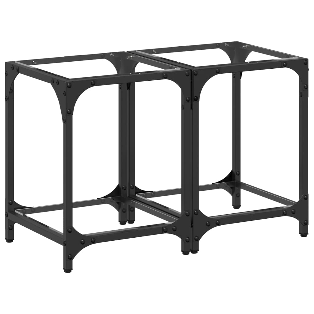 Tables basses avec dessus en verre transparent 2 pcs acier - Tables basses