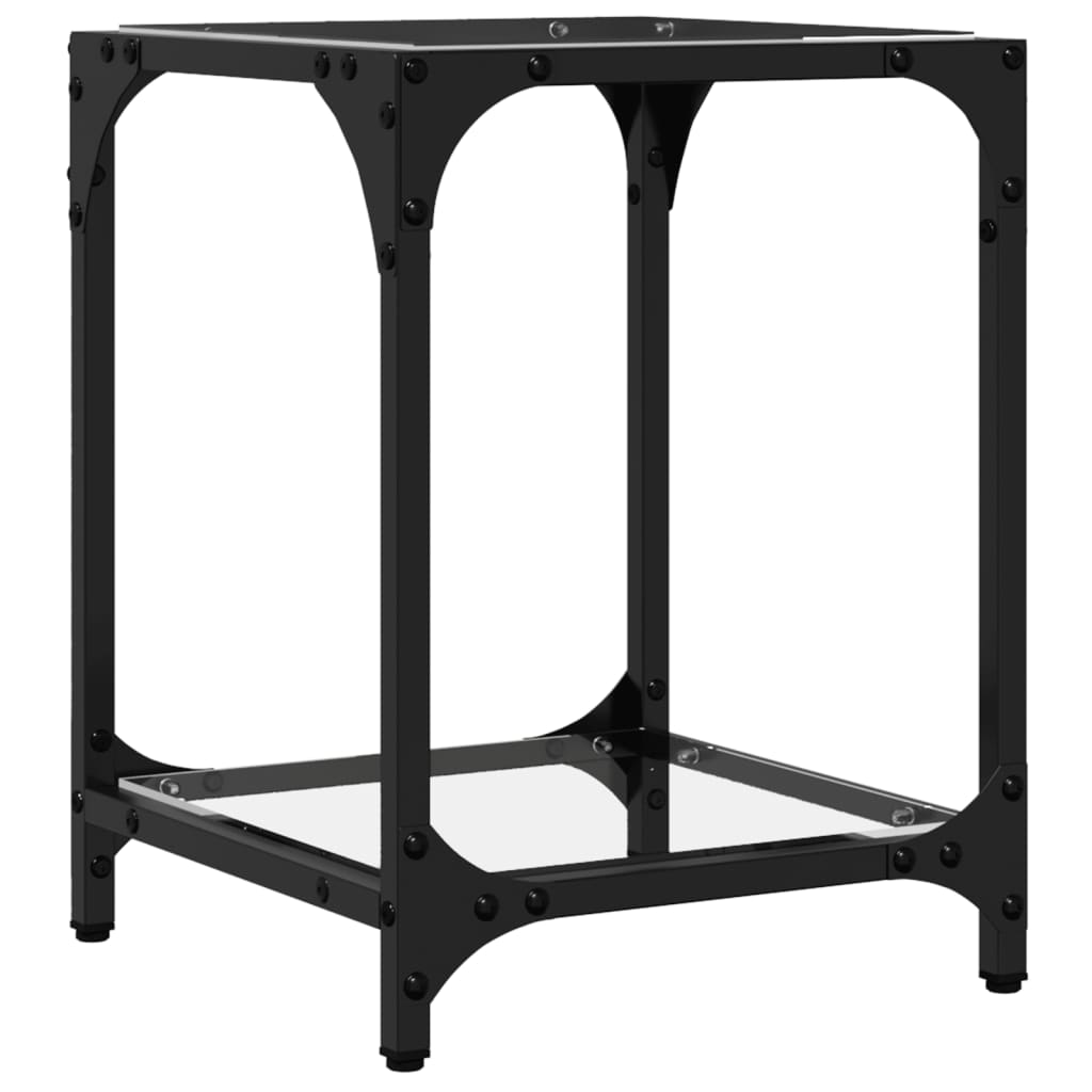 Tables basses avec dessus en verre transparent 2 pcs acier - Tables basses