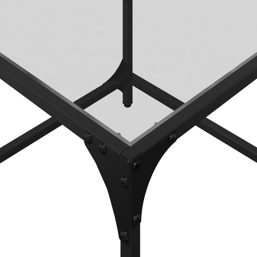 Tables basses avec dessus en verre transparent 2 pcs acier - Tables basses