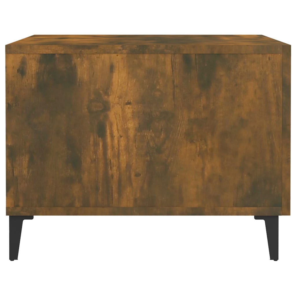Tables basses avec pieds en métal 2 pcs Chêne fumé 50x50x40 cm - Tables basses