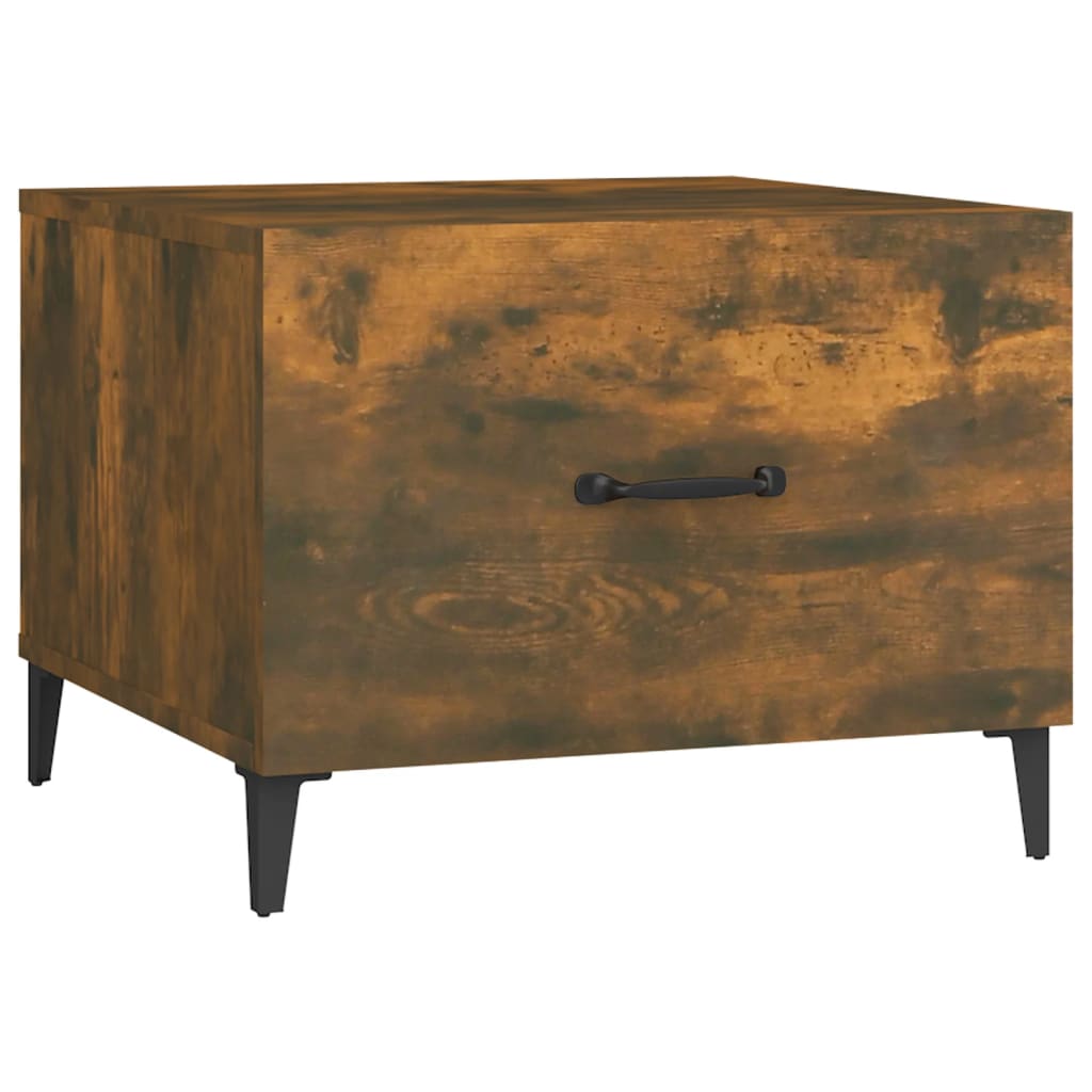 Tables basses avec pieds en métal 2 pcs Chêne fumé 50x50x40 cm - Tables basses