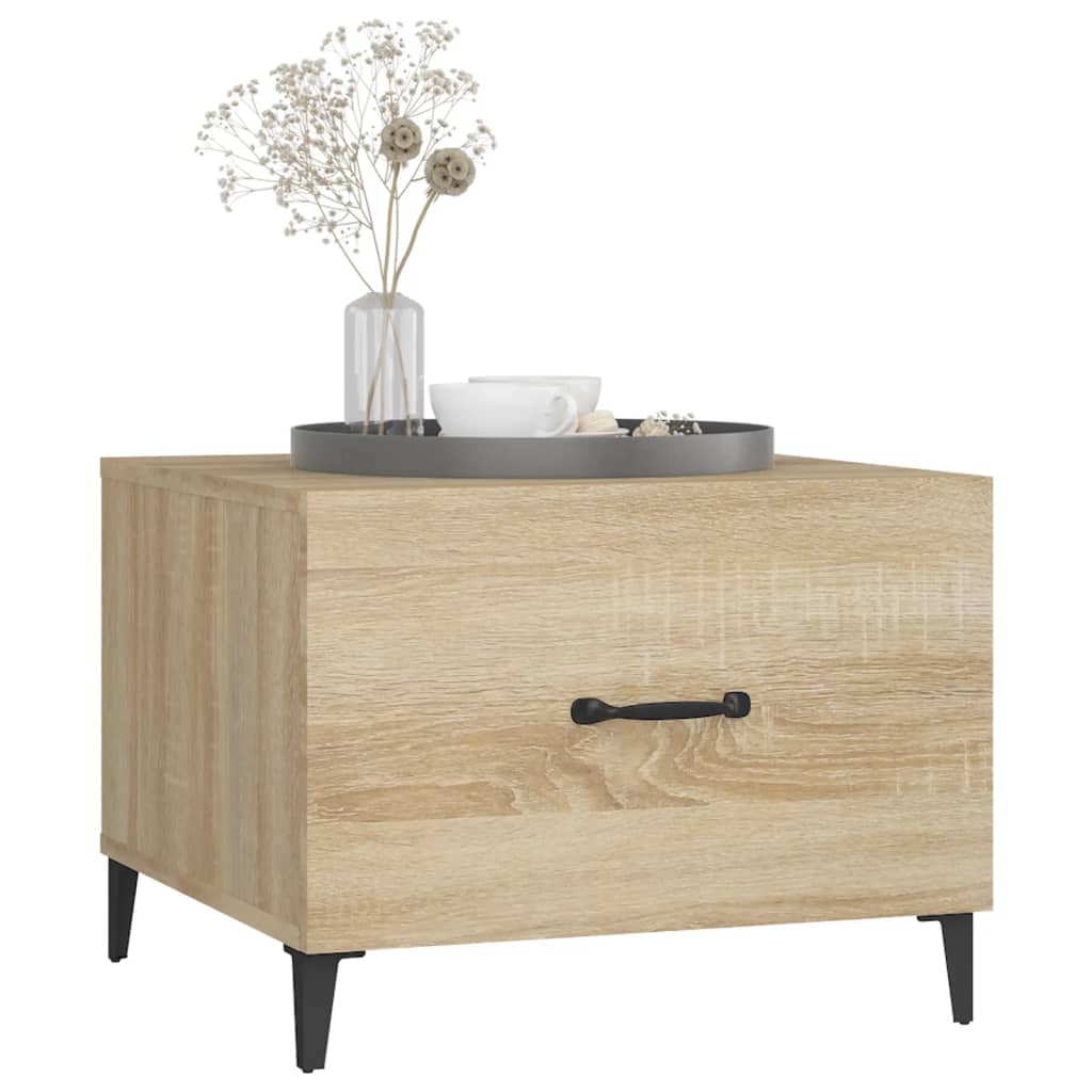 Tables basses avec pieds en métal 2 pcs Chêne sonoma 50x50x40cm - Tables basses