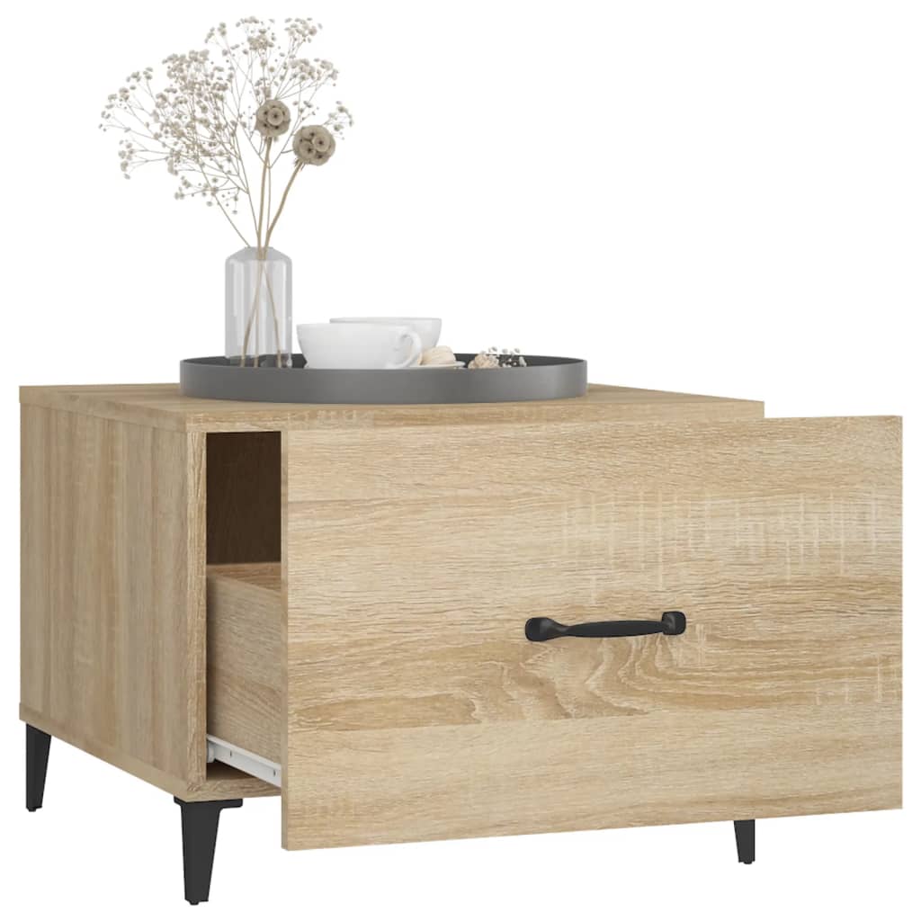 Tables basses avec pieds en métal 2 pcs Chêne sonoma 50x50x40cm - Tables basses