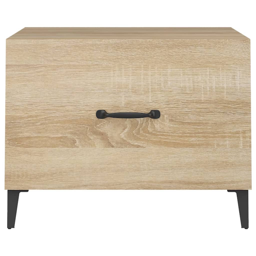 Tables basses avec pieds en métal 2 pcs Chêne sonoma 50x50x40cm - Tables basses