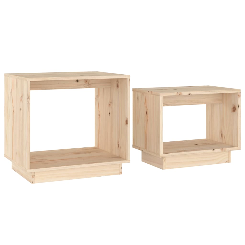 Tables basses gigognes 2 pcs Bois de pin massif - Tables basses