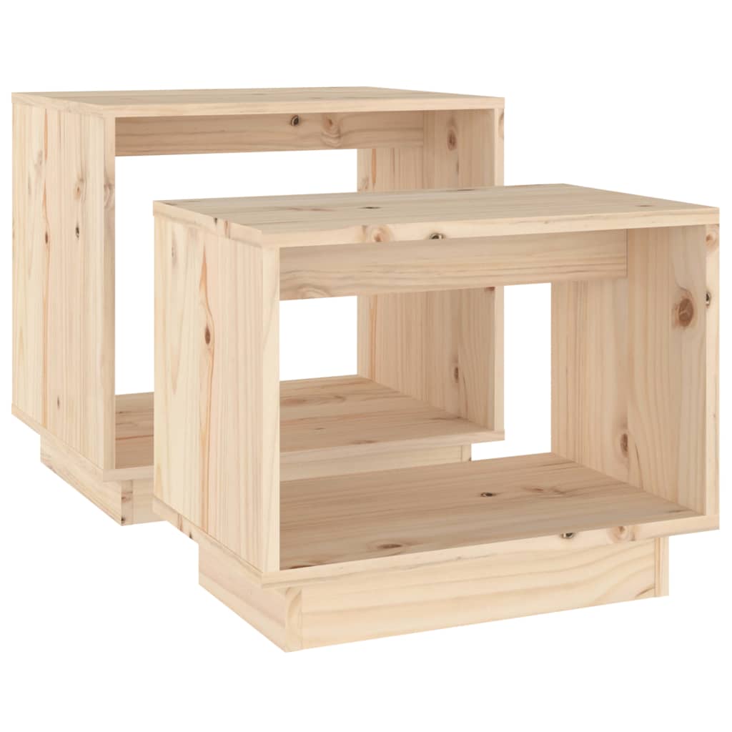 Tables basses gigognes 2 pcs Bois de pin massif - Tables basses