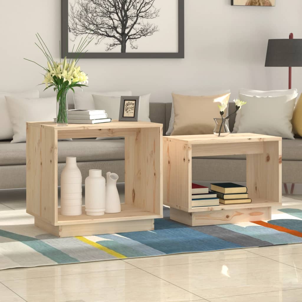 Tables basses gigognes 2 pcs Bois de pin massif - Tables basses