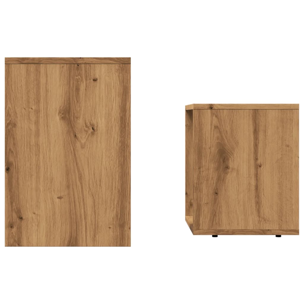 Tables basses gigognes 2 pcs chêne artisanal bois d’ingénierie - Tables basses