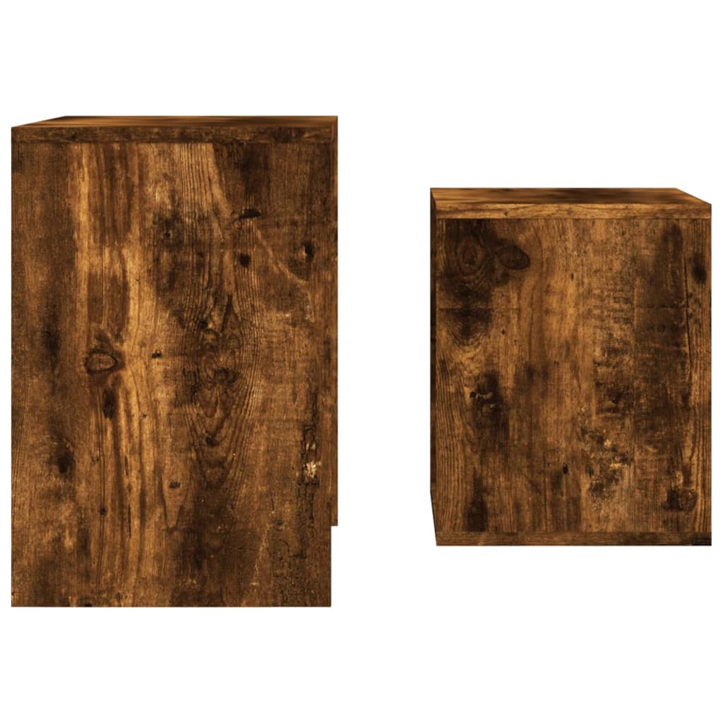 Tables basses gigognes 2 pcs chêne fumé bois d’ingénierie - Tables basses