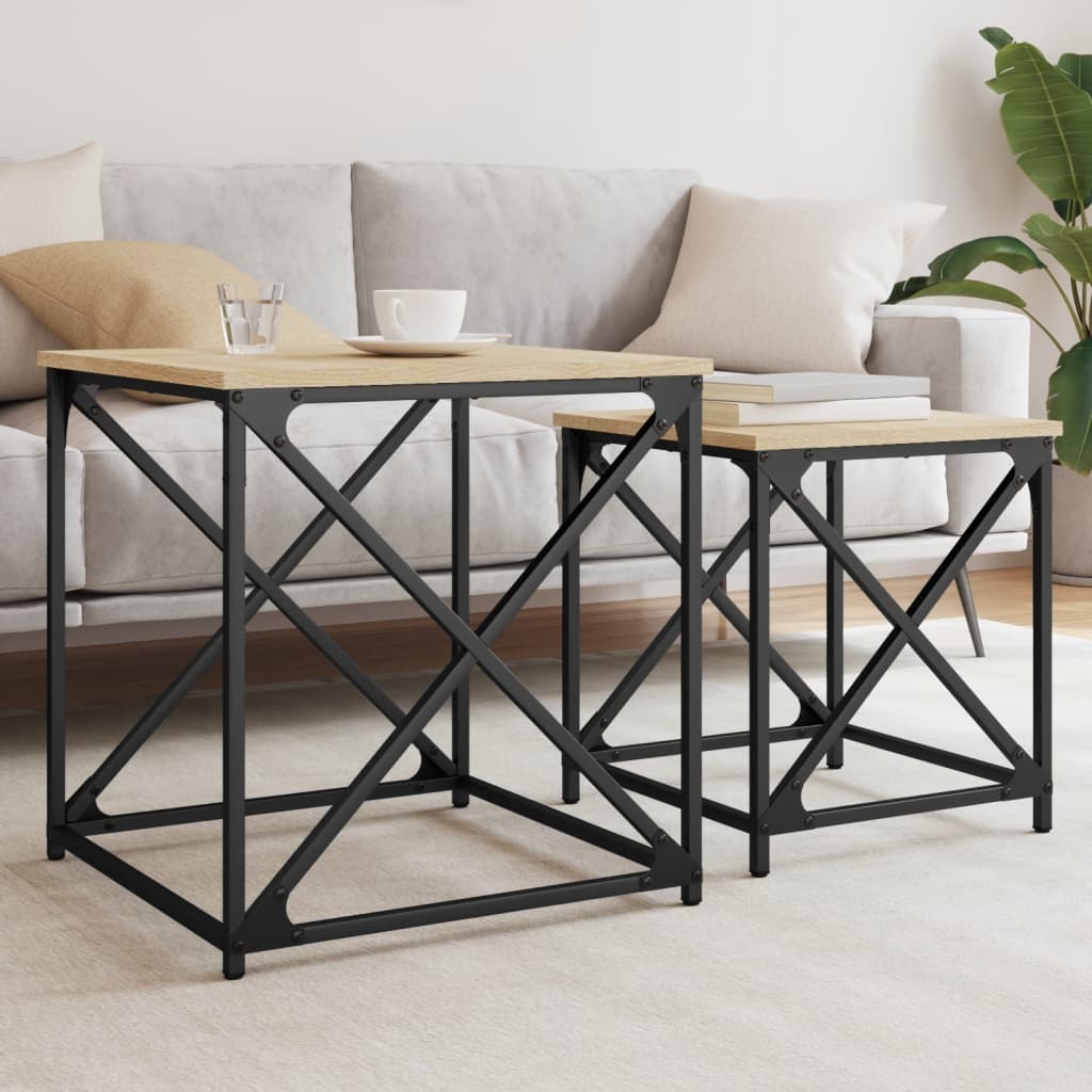 Tables basses gigognes 2 pcs chêne sonoma bois d’ingénierie - Tables basses