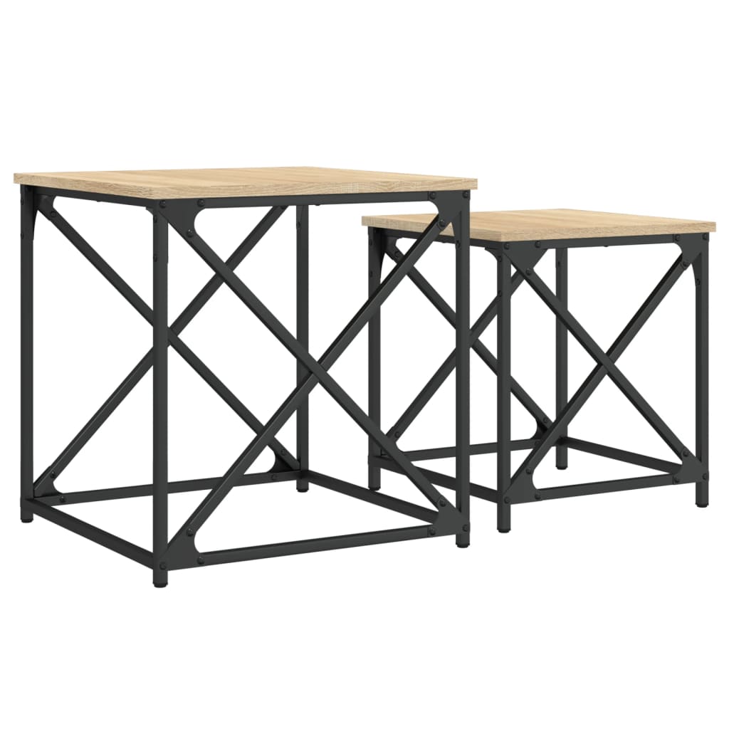 Tables basses gigognes 2 pcs chêne sonoma bois d’ingénierie - Tables basses