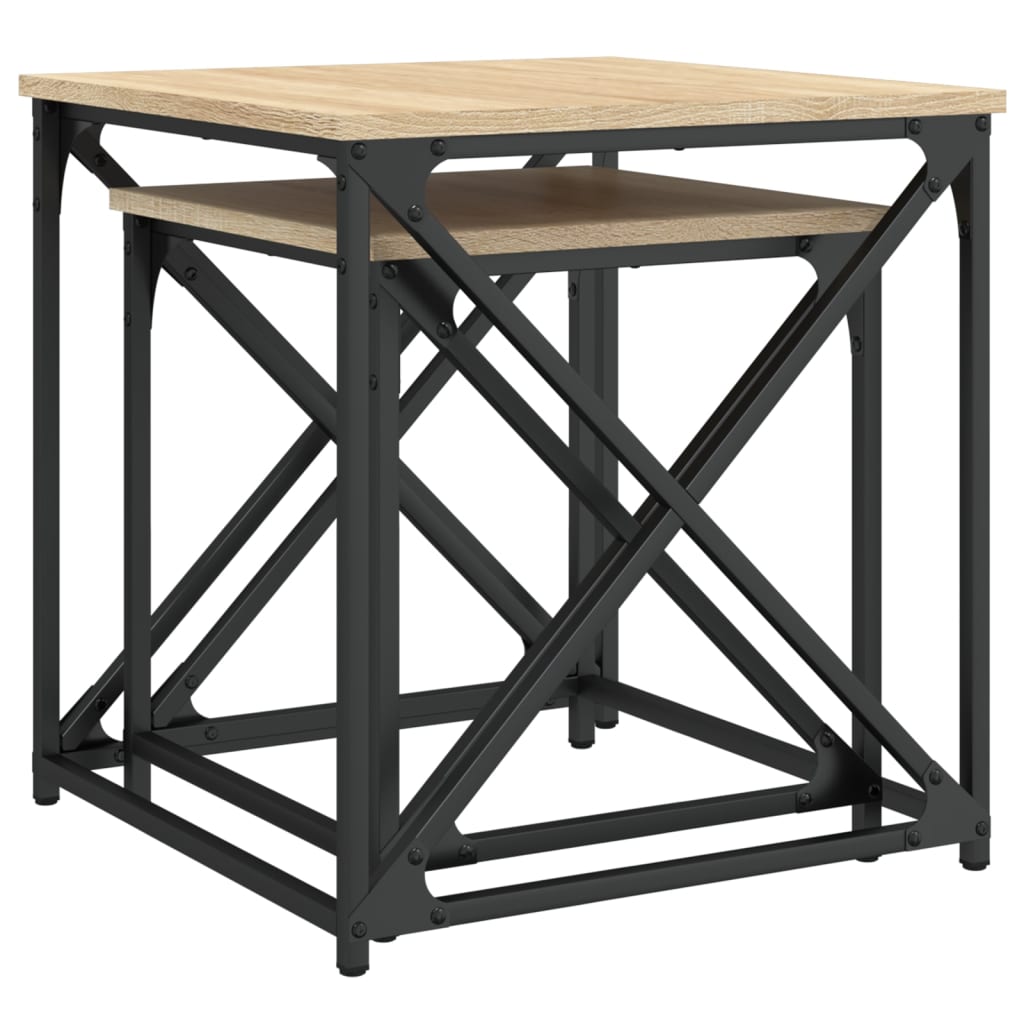 Tables basses gigognes 2 pcs chêne sonoma bois d’ingénierie - Tables basses