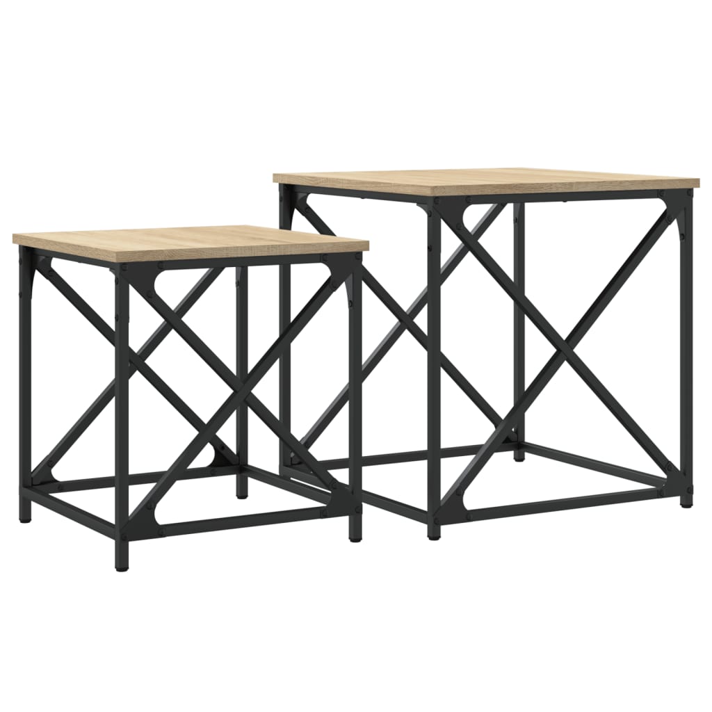 Tables basses gigognes 2 pcs chêne sonoma bois d’ingénierie - Tables basses
