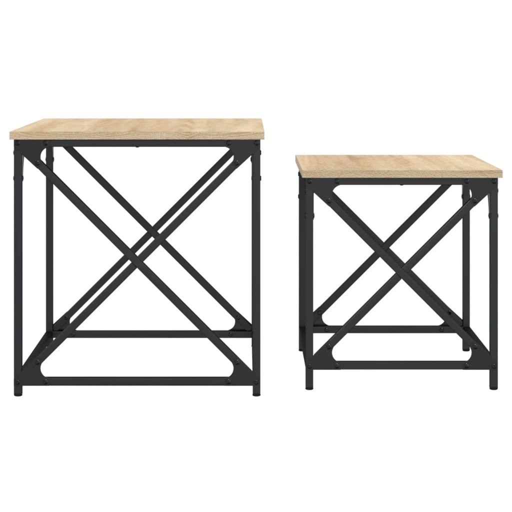 Tables basses gigognes 2 pcs chêne sonoma bois d’ingénierie - Tables basses