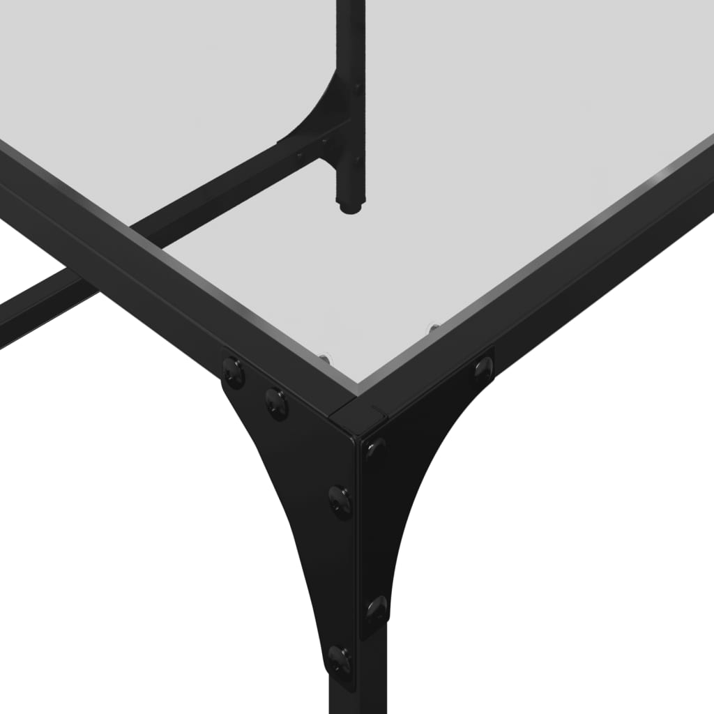 Tables basses gigognes 2 pcs dessus en verre transparent acier - Tables basses