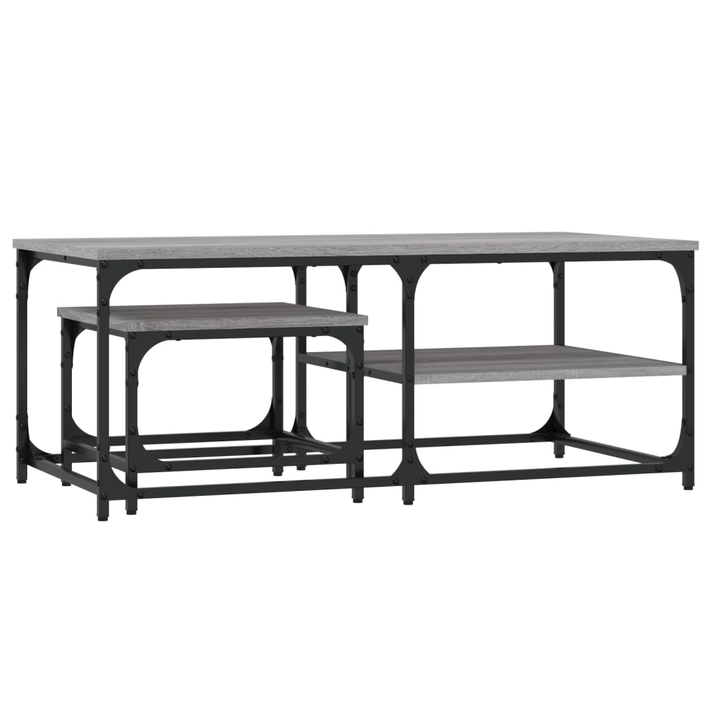 Tables basses gigognes 2 pcs sonoma gris bois d’ingénierie - Tables basses