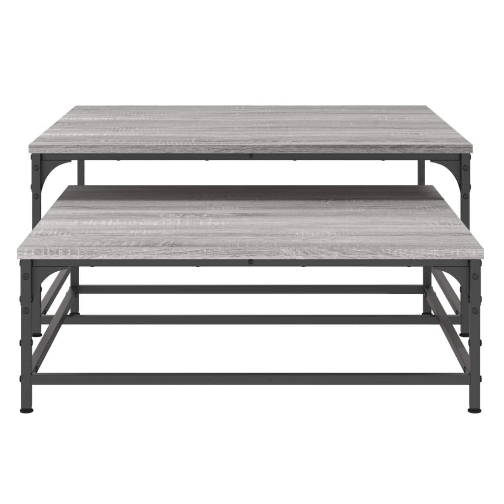 Tables basses gigognes 2 pcs sonoma gris bois d’ingénierie - Tables basses