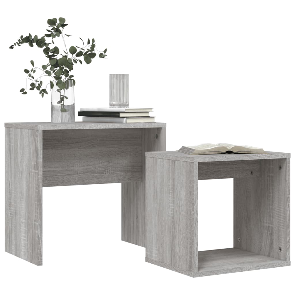 Tables basses gigognes 2 pcs sonoma gris bois d’ingénierie - Tables basses