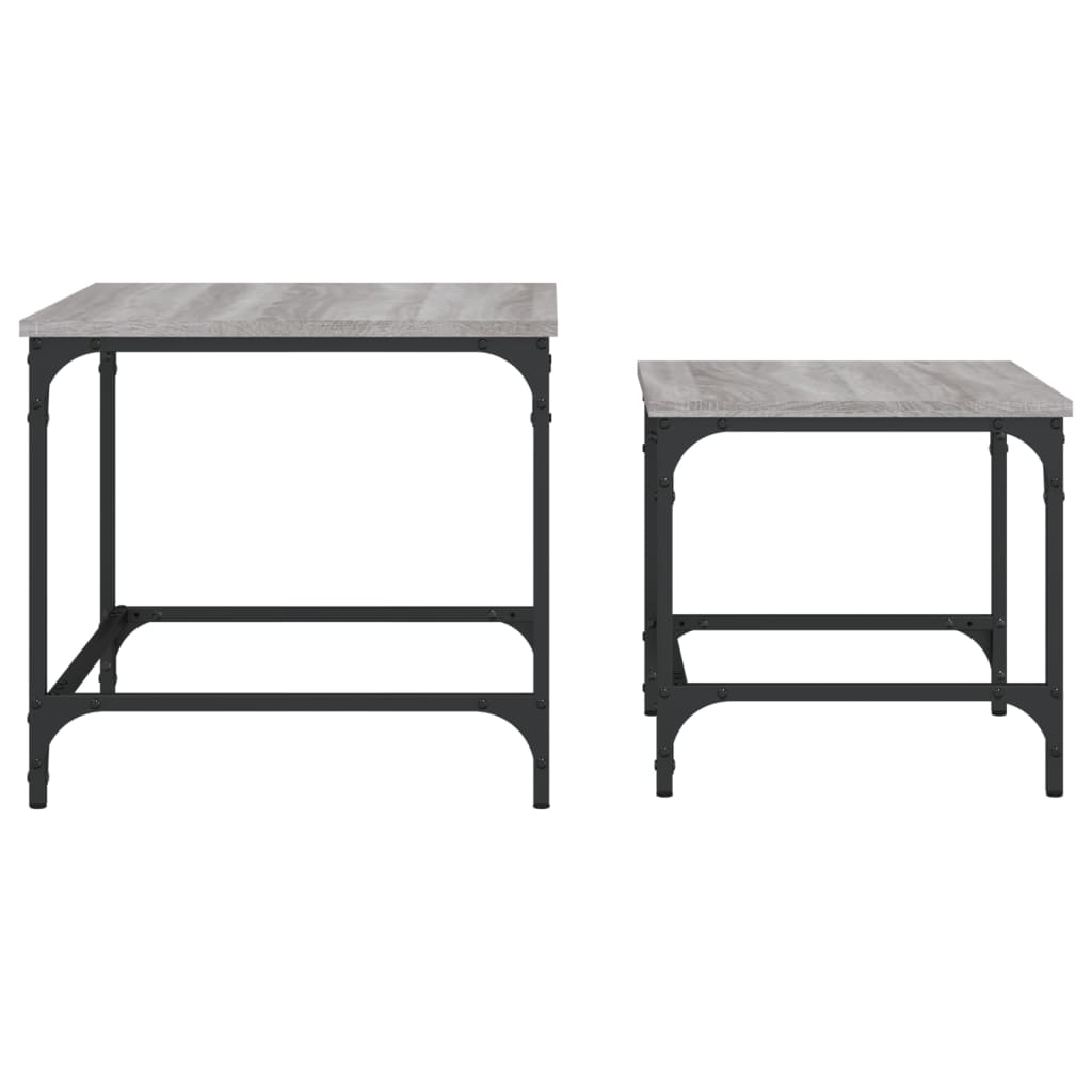 Tables basses gigognes 2 pcs sonoma gris bois d’ingénierie - Tables basses