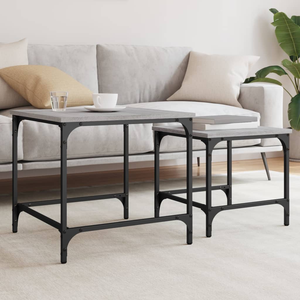 Tables basses gigognes 2 pcs sonoma gris bois d’ingénierie - Tables basses