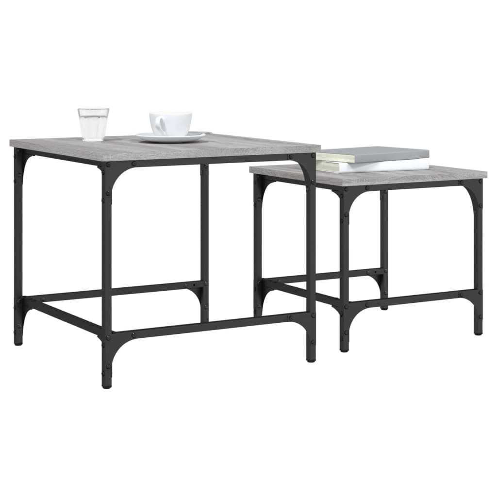 Tables basses gigognes 2 pcs sonoma gris bois d’ingénierie - Tables basses