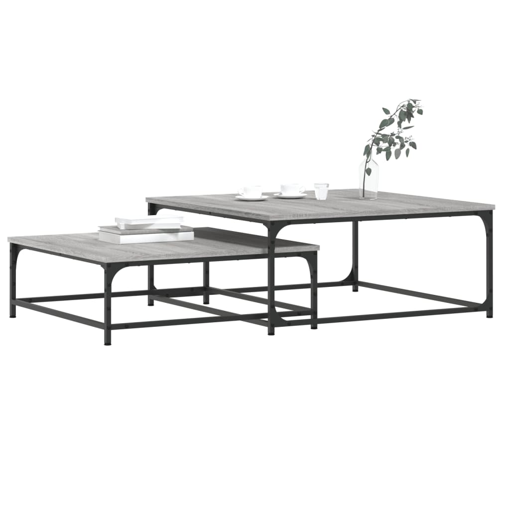 Tables basses gigognes 2 pcs sonoma gris bois d’ingénierie - Tables basses