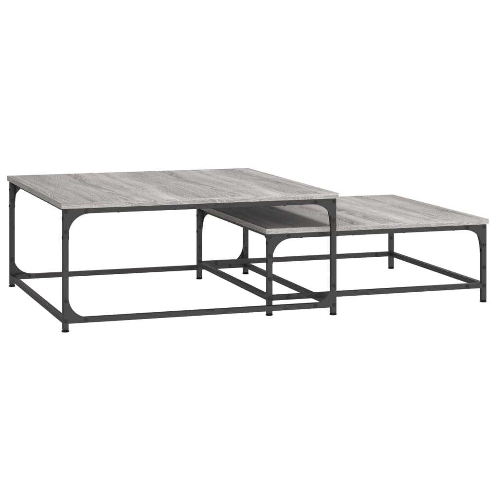 Tables basses gigognes 2 pcs sonoma gris bois d’ingénierie - Tables basses