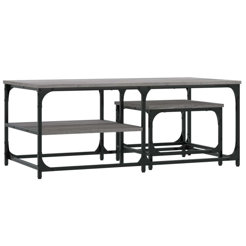Tables basses gigognes 2 pcs sonoma gris bois d’ingénierie - Tables basses