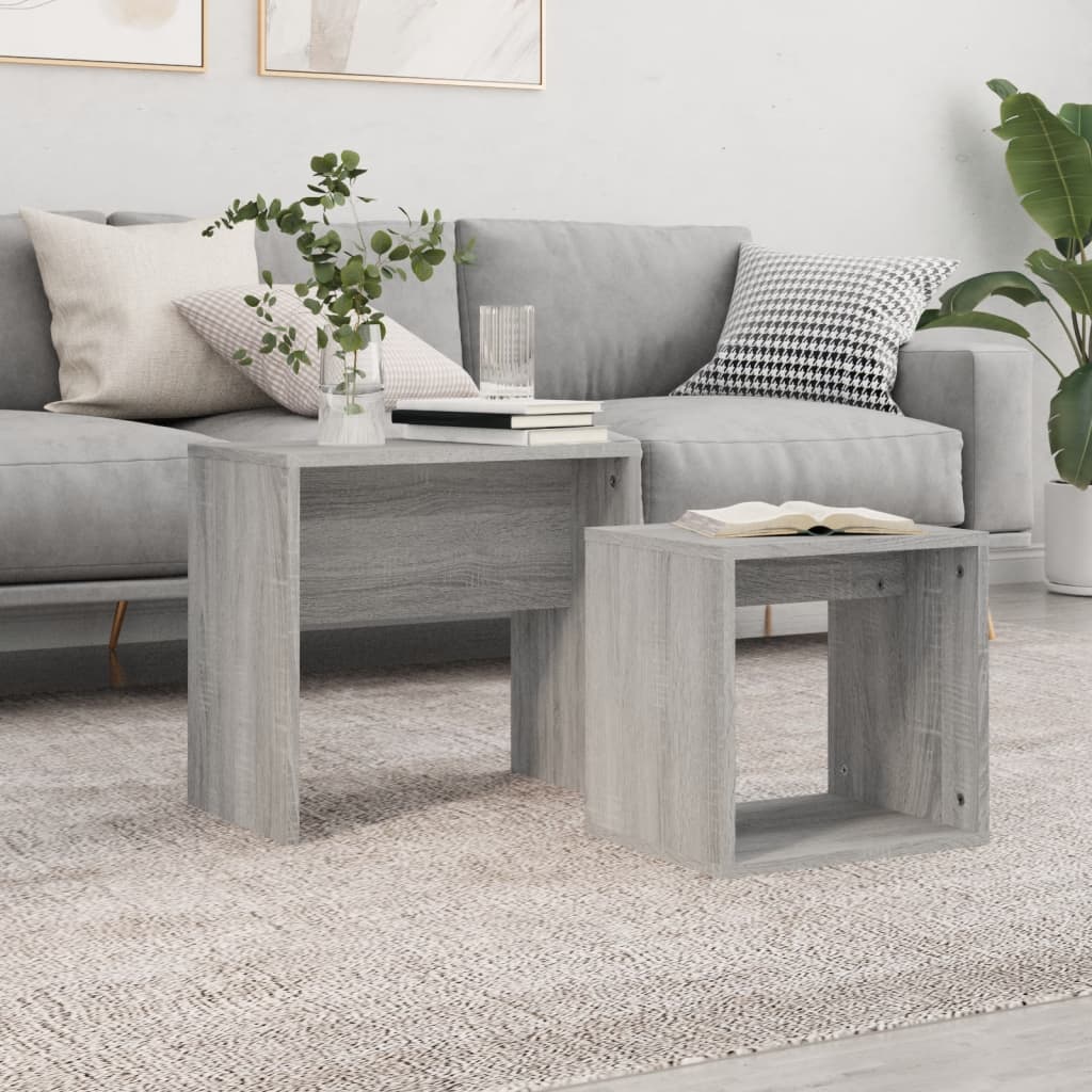 Tables basses gigognes 2 pcs sonoma gris bois d’ingénierie - Tables basses