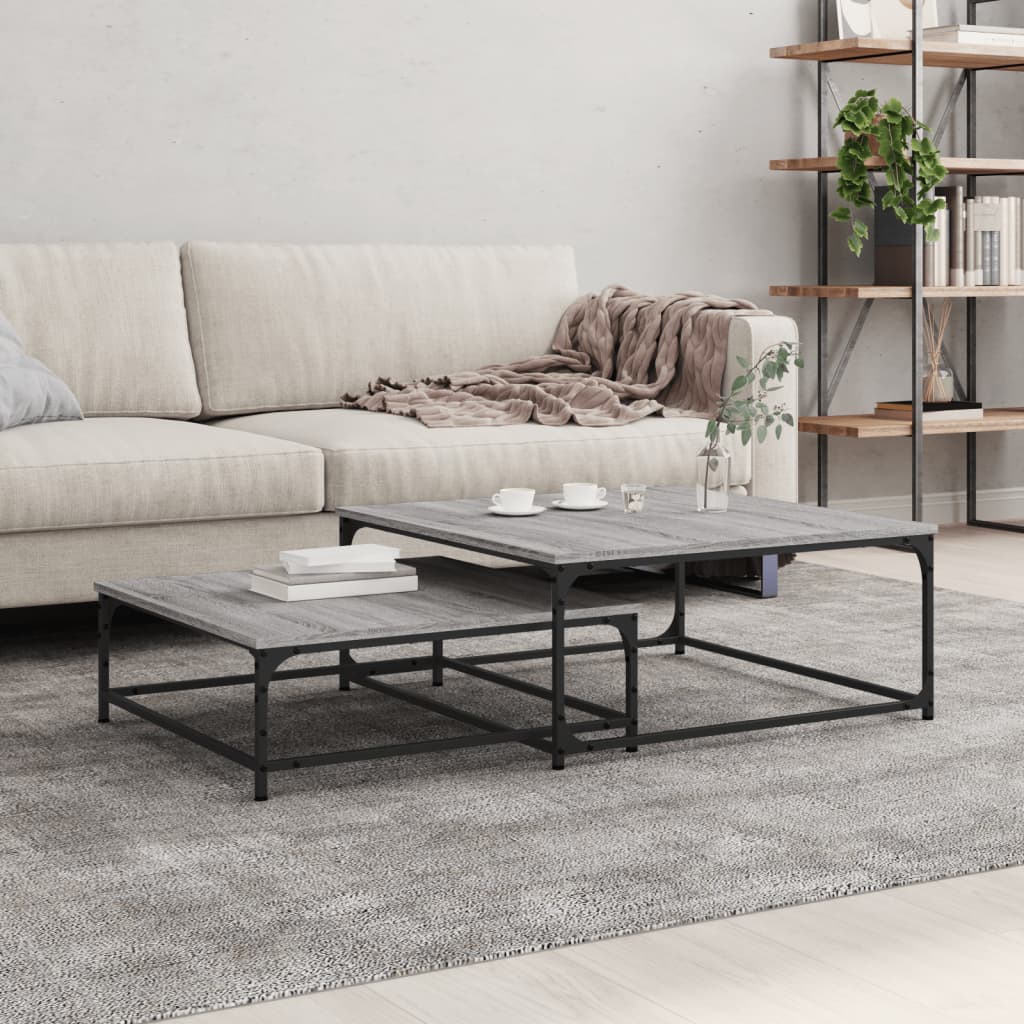 Tables basses gigognes 2 pcs sonoma gris bois d’ingénierie - Tables basses