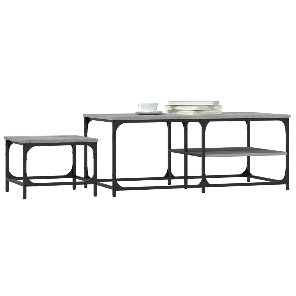 Tables basses gigognes 2 pcs sonoma gris bois d’ingénierie - Tables basses