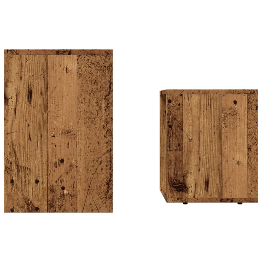 Tables basses gigognes 2 pcs vieux bois bois d’ingénierie - Tables basses