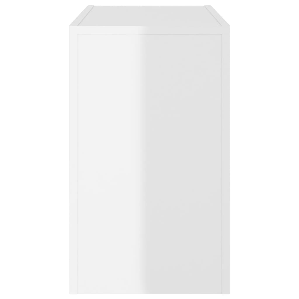 Tables basses gigognes 3 pcs Blanc brillant Bois d’ingénierie - Tables basses