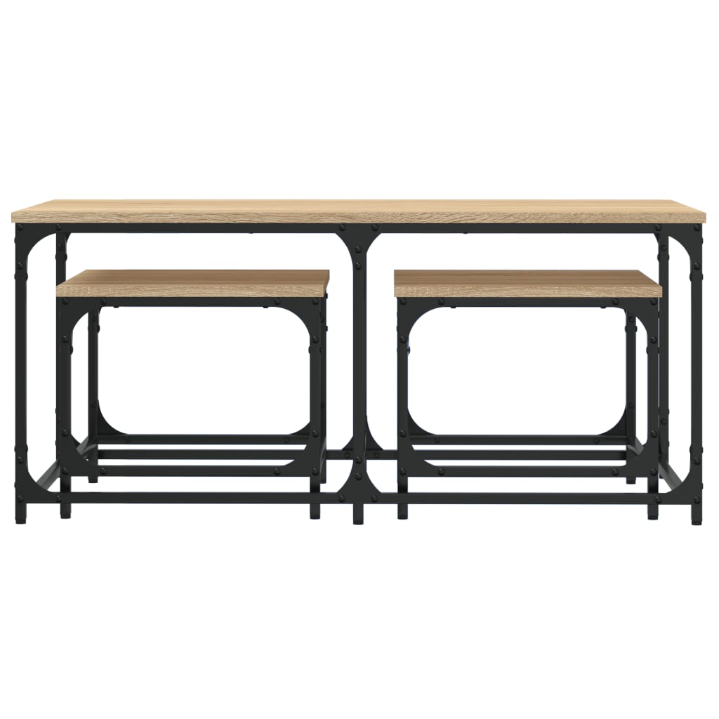 Tables basses gigognes 3 pcs chêne sonoma bois d’ingénierie - Tables basses