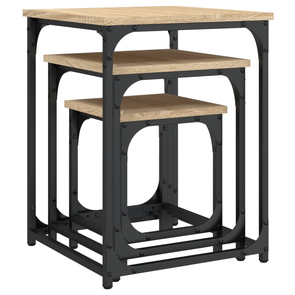 Tables basses gigognes 3 pcs chêne sonoma bois d’ingénierie - Tables basses