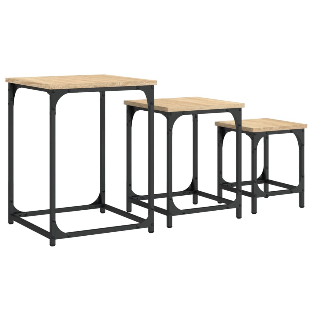 Tables basses gigognes 3 pcs chêne sonoma bois d’ingénierie - Tables basses
