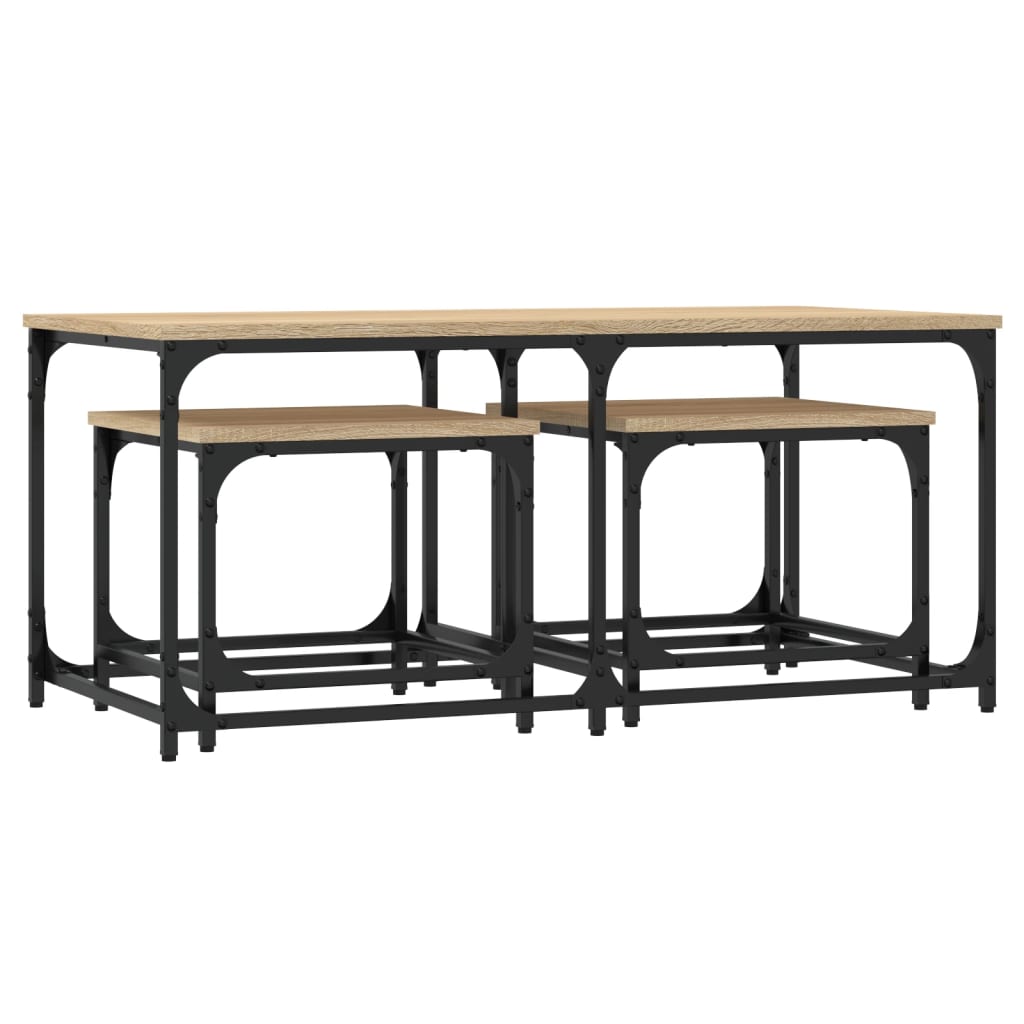 Tables basses gigognes 3 pcs chêne sonoma bois d’ingénierie - Tables basses
