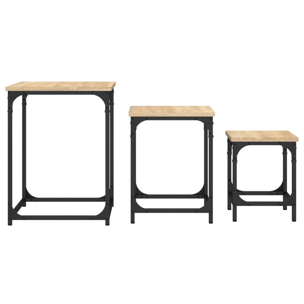 Tables basses gigognes 3 pcs chêne sonoma bois d’ingénierie - Tables basses