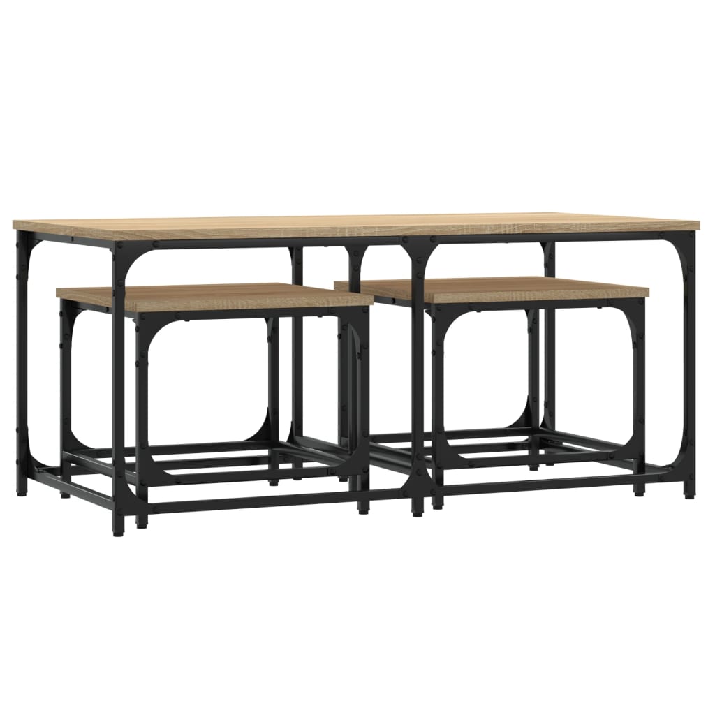 Tables basses gigognes 3 pcs chêne sonoma bois d’ingénierie - Tables basses