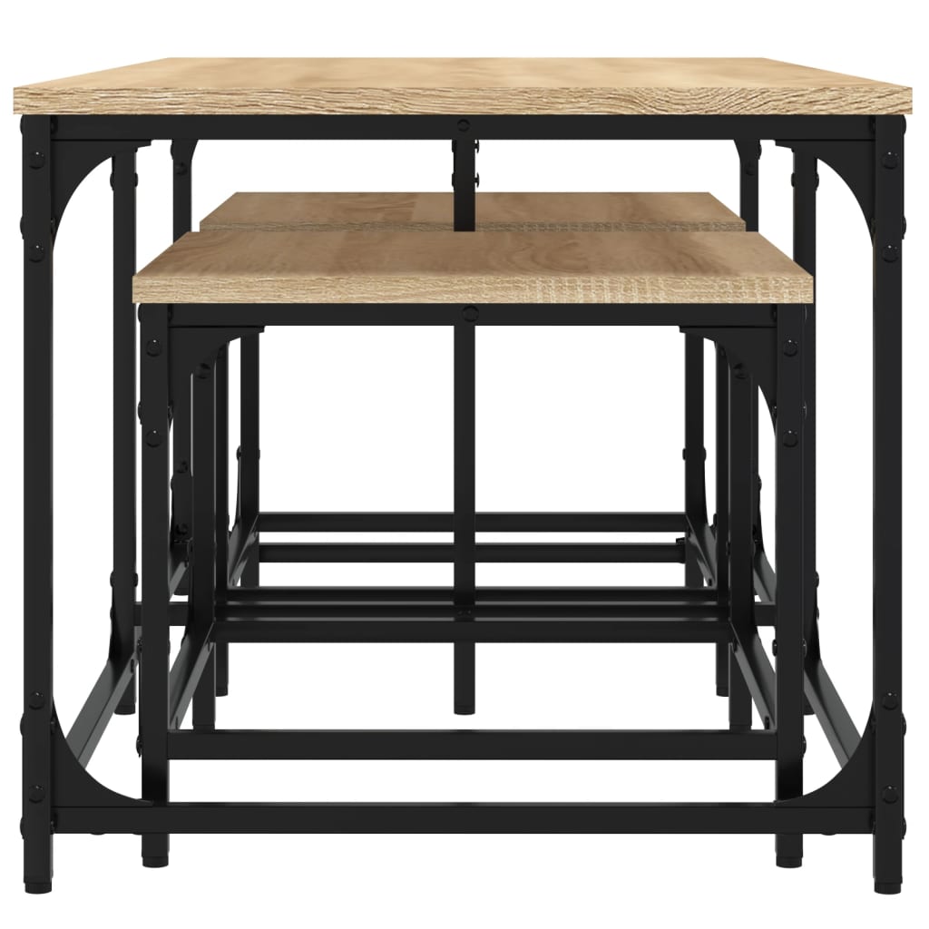 Tables basses gigognes 3 pcs chêne sonoma bois d’ingénierie - Tables basses